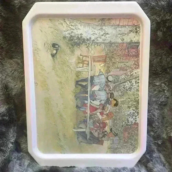 Vintage Carl  Larsson tray Sweden - Breakfast under the Big Birch - Picture 10 of 16